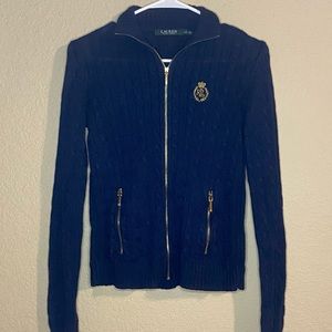 Navy Blue Lauren by Ralph Lauren Full Zip Jacket
